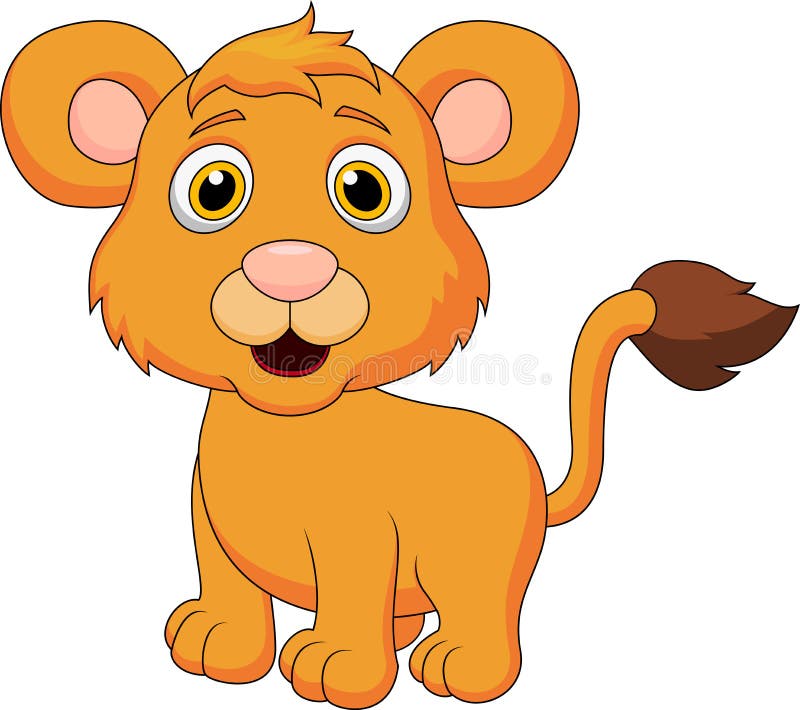 Cute baby lion cartoon stock vector. Illustration of male - 30568073