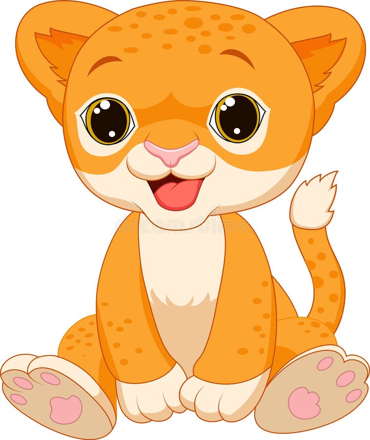 Download Cute baby lion cartoon stock vector. Illustration of funny ...