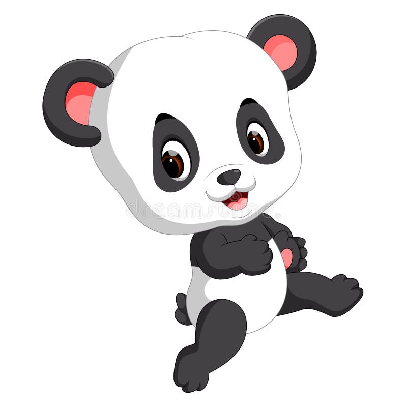 Cute baby panda cartoon royalty free illustration