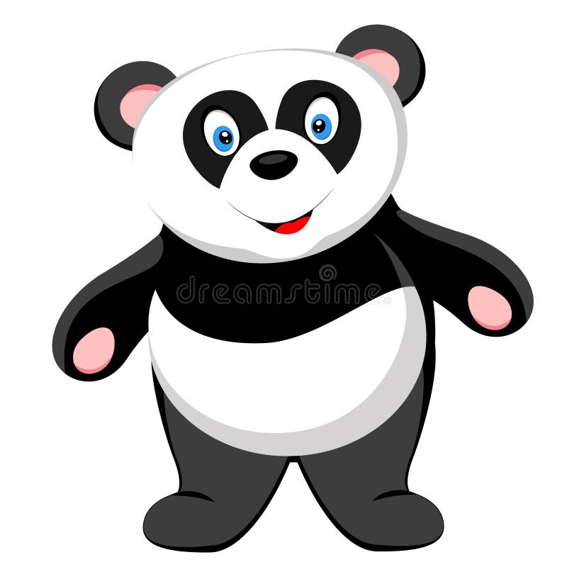 Cute baby panda smile of vector royalty free illustration