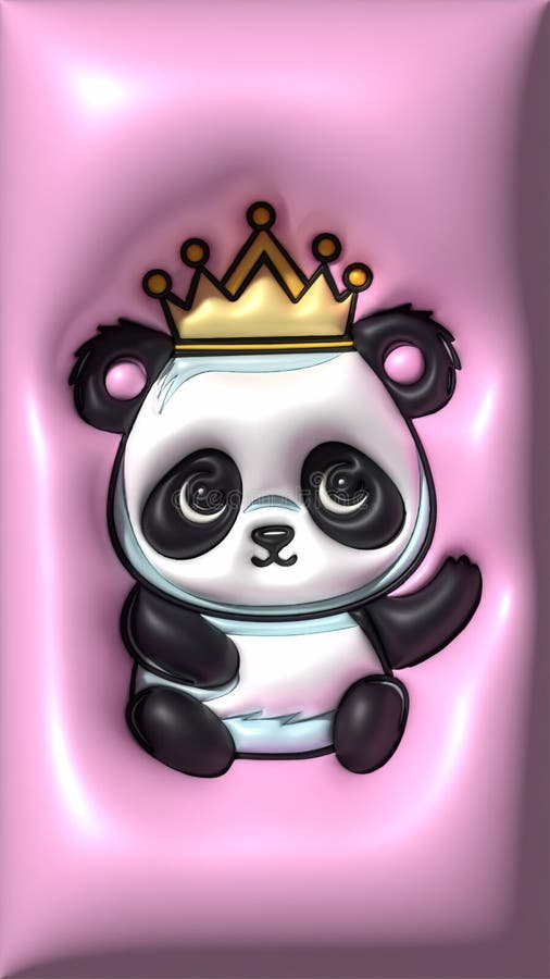 Cute baby panda soft convex background royalty free illustration