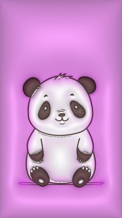 Cute baby panda soft convex background vector illustration