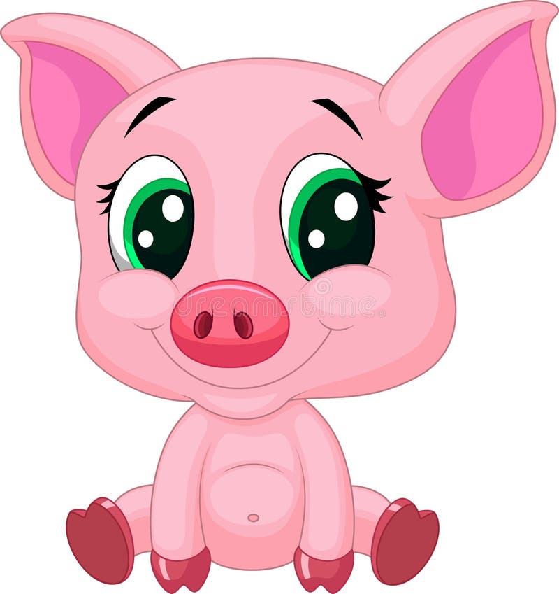 Download Cute baby pig cartoon stock vector. Illustration of pork ...