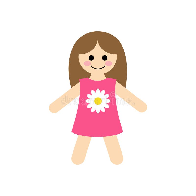 Cute Baby Rag Doll Vector Illustration Stock Vector - Illustration of eyes, kids: 107703077