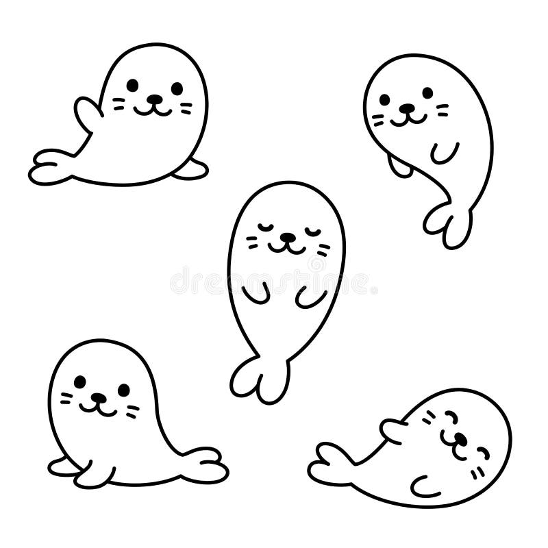 Featured image of post Simple Cute Seal Drawing How to draw a baby seal cute and easy cartoon seal drawing step by step