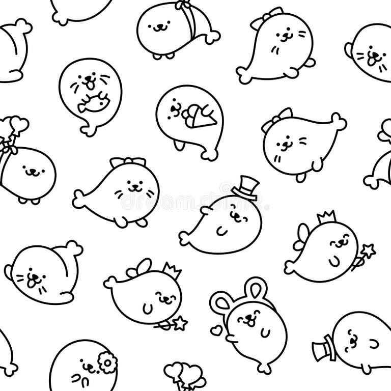 Coloring Seals Stock Illustrations – 62 Coloring Seals Stock