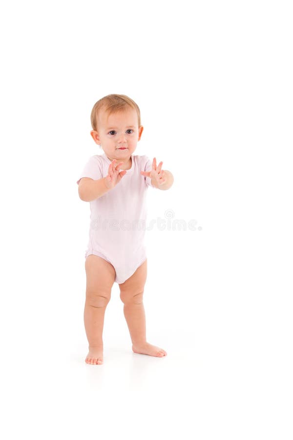 Cute Baby Standing Unstable Stock Image Image of body, daughter 33471761