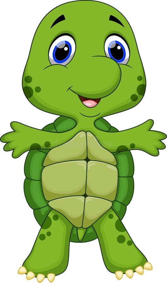 Cute baby turtle cartoon stock illustration. Illustration of cute - 43696967