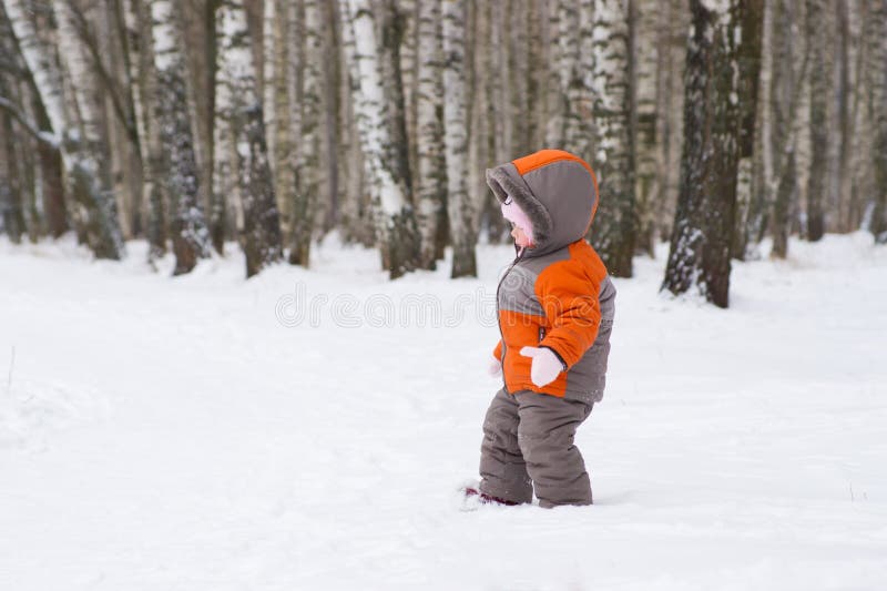 Cute baby walk from winter park