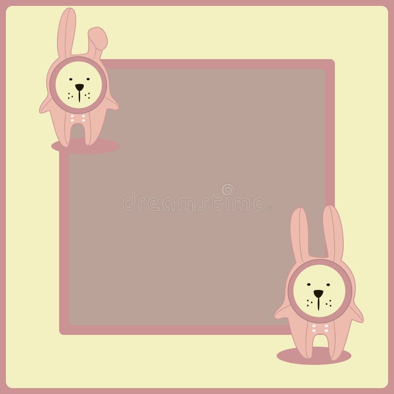 Cute Background. Frame with Bunny. Stock Illustration - Illustration of