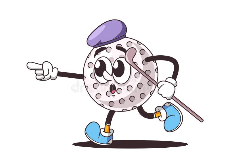 Cute ball golfer running fast royalty free illustration