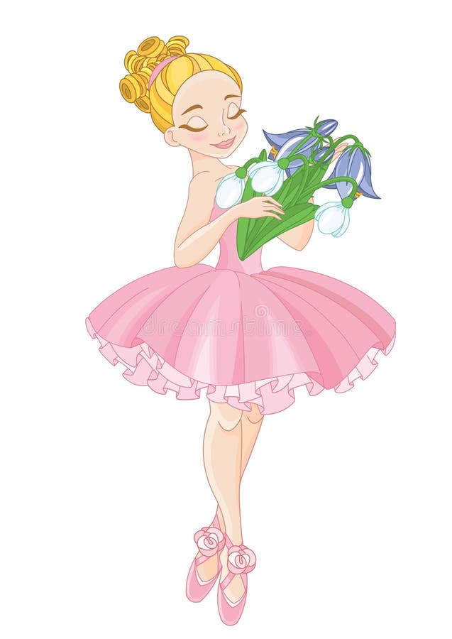 Cute Ballerina isolata su fondo bianco royalty illustrazione gratis