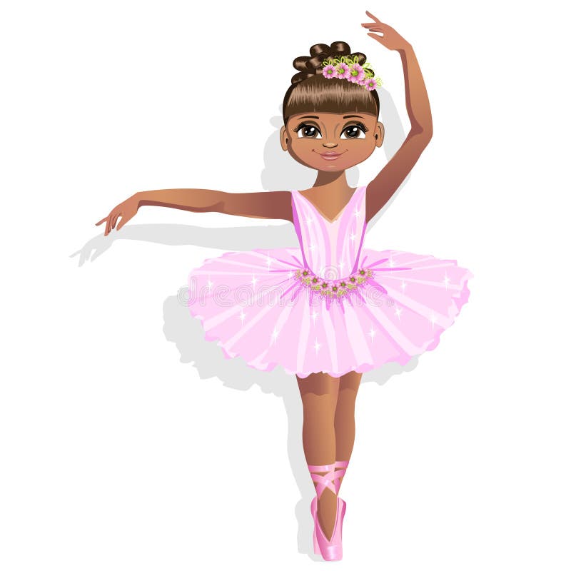 Cute Ballerina in a Pink Tutu. Vector Illustration Stock Vector