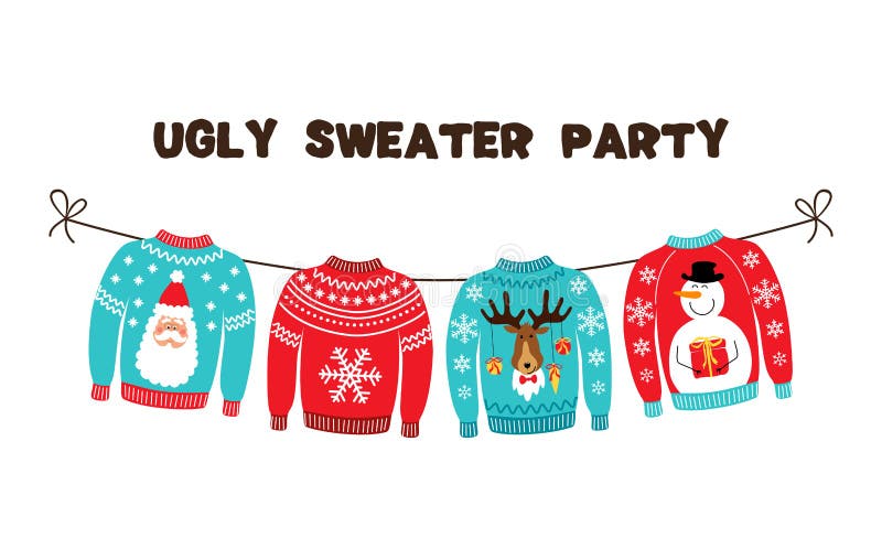 Ugly Christmas sweaters clipart, Cute Christmas sweater clip art