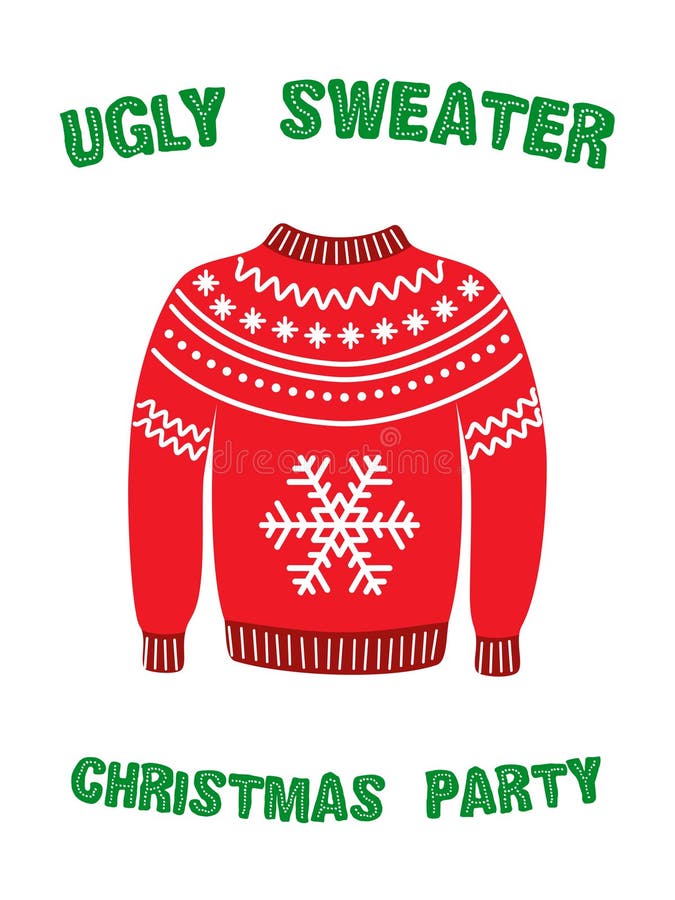 Cute Banner for Ugly Sweater Christmas Party Stock Vector ...