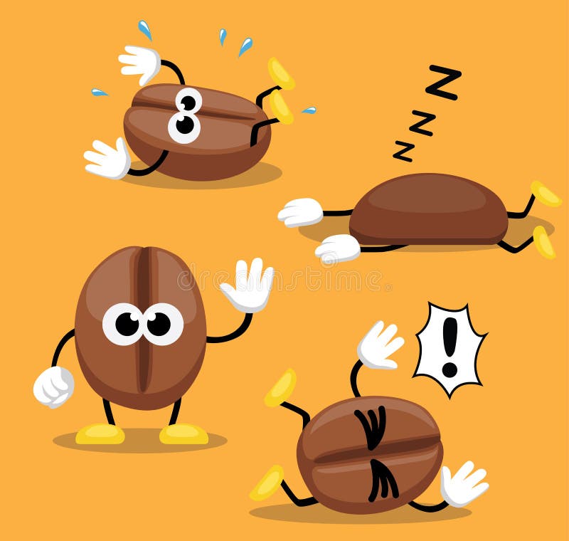 Cute Coffee Bean Cartoon Character Stock Illustrations 465 Cute