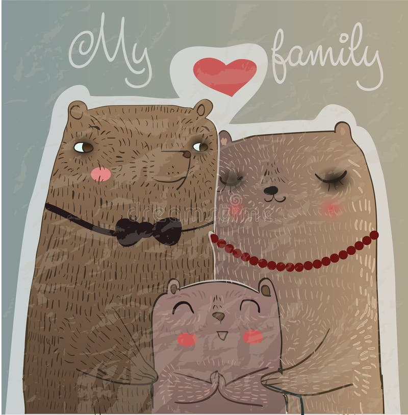 Cute bear family vector illustration Cute bear family vector illustration