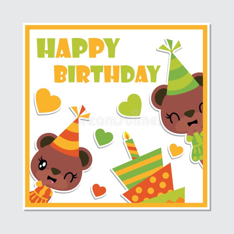 Cute Bear Girl and Birthday Cake Frame Cartoon Illustration for Happy Birthday Card Design Stock Illustration - Illustration of isolated, celebration: 110495330 Cute Bear Girl and Birthday Cake Frame Cartoon Illustration for Happy Birthday Card Design Stock Illustration - Illustration of isolated, celebration: 110495330