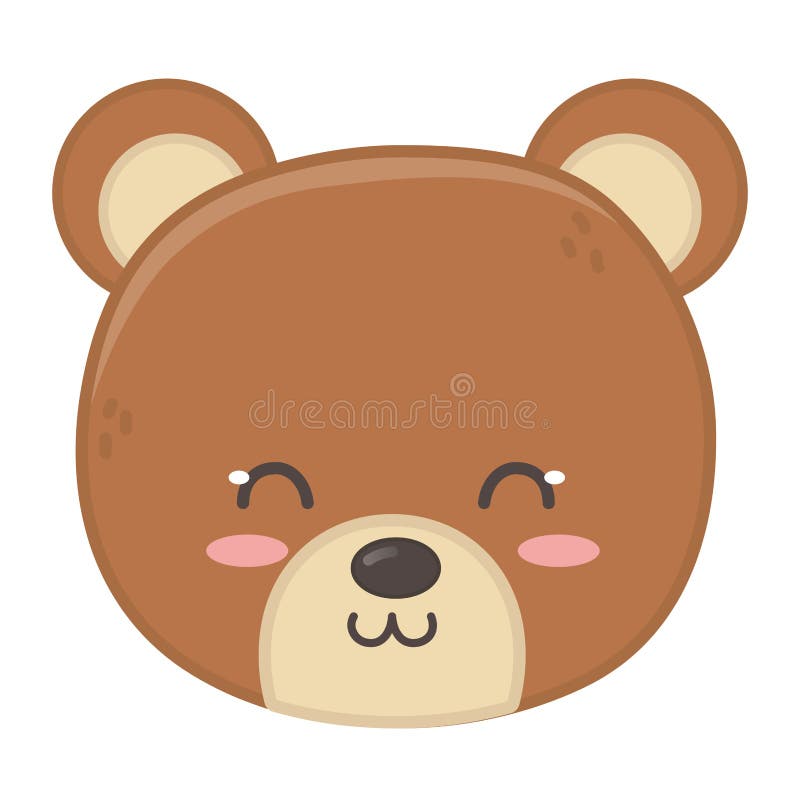 Cute Bear Head Toy Sitting on White Background Stock Vector - Illustration  of graphic, design: 162617380
