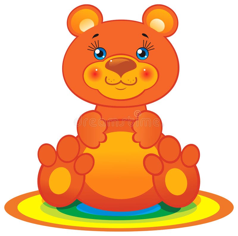 Cute bear on the rug stock vector. Illustration of dear 19818993