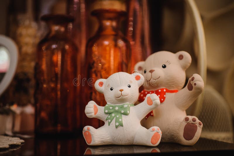 Cute Bear Toy Figurines Close Up Photo Stock Photo Image of brood