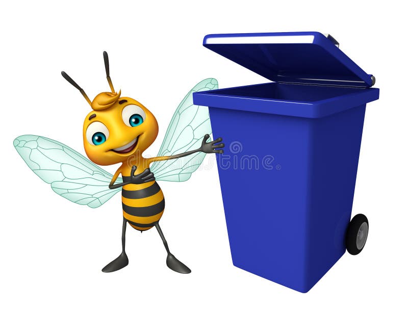 Cute Bee Cartoon Character with Dustbin Stock Illustration - Illustration of debris, clean: 69234676 Cute Bee Cartoon Character with Dustbin Stock Illustration - Illustration of debris, clean: 69234676