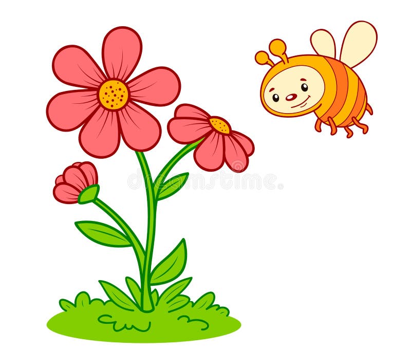 Drawings Cute Girls Flowers Royalty-Free Images, Stock Photos & Pictures