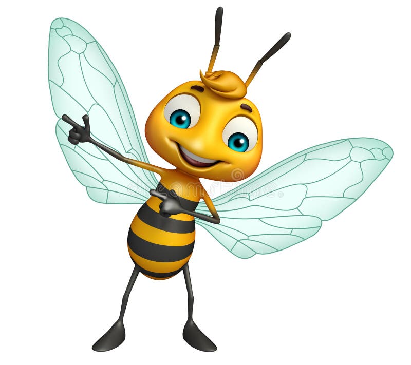 cute Bee funny cartoon character royalty free illustration