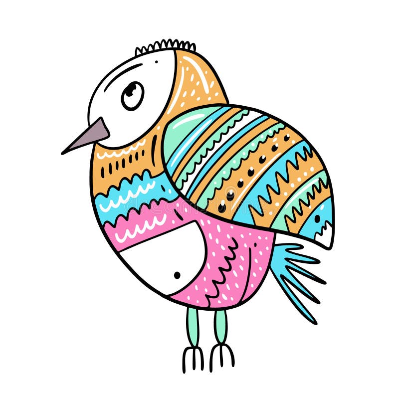 Cute Bird sign. Character in cartoon style. Hand drawn colorful vector illustration. vector illustration Cute Bird sign. Character in cartoon style. Hand drawn colorful vector illustration. vector illustration