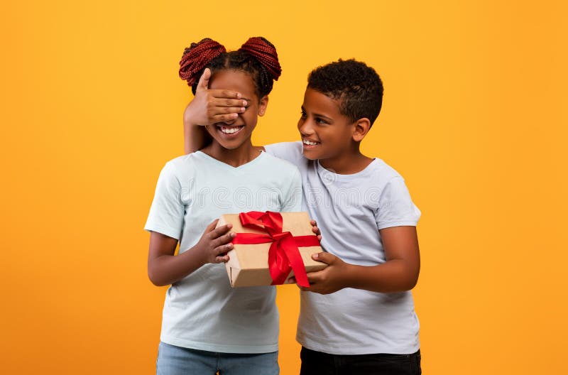 Brother And Sister Give Each Other A Gift Box Near The Christmas Tree,  Christmas Family, Santa Girl, Christmas People PNG Transparent Image and  Clipart for Free Download