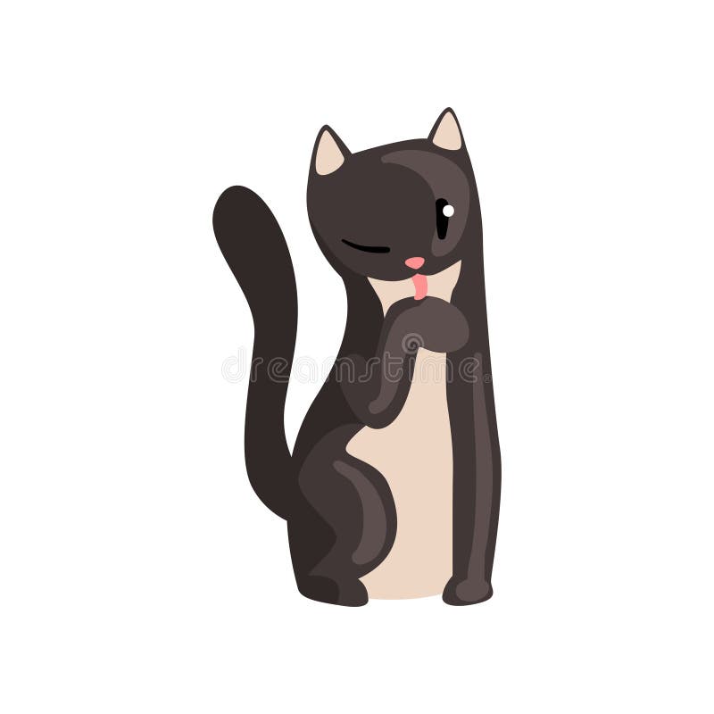 Cartoon cat. Funny Pets vector illustration. - Stock