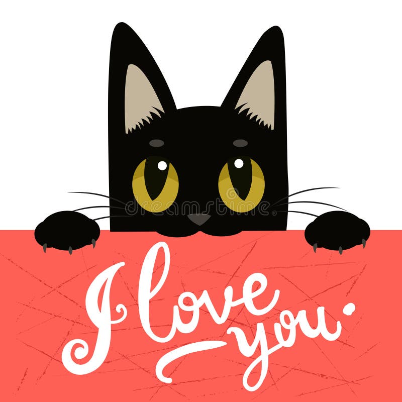 Sad Black Cat Vector Icon. Illustration of Cute Sad Animal. Drear ...