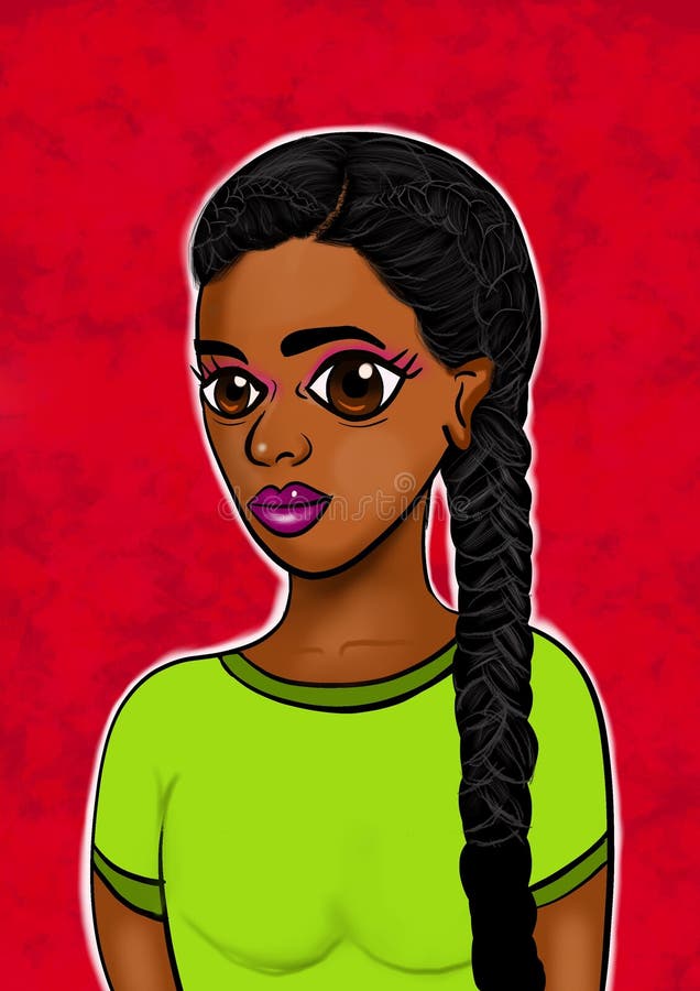 Cute Black Girl Cartoon Clipart Digital Illustration Stock Illustration -  Illustration of graphic, backdrop: 250784332