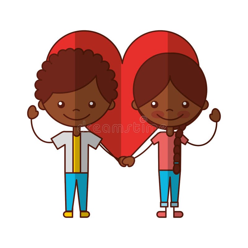 Kids with heart stock illustration. Illustration of colored - 23096478