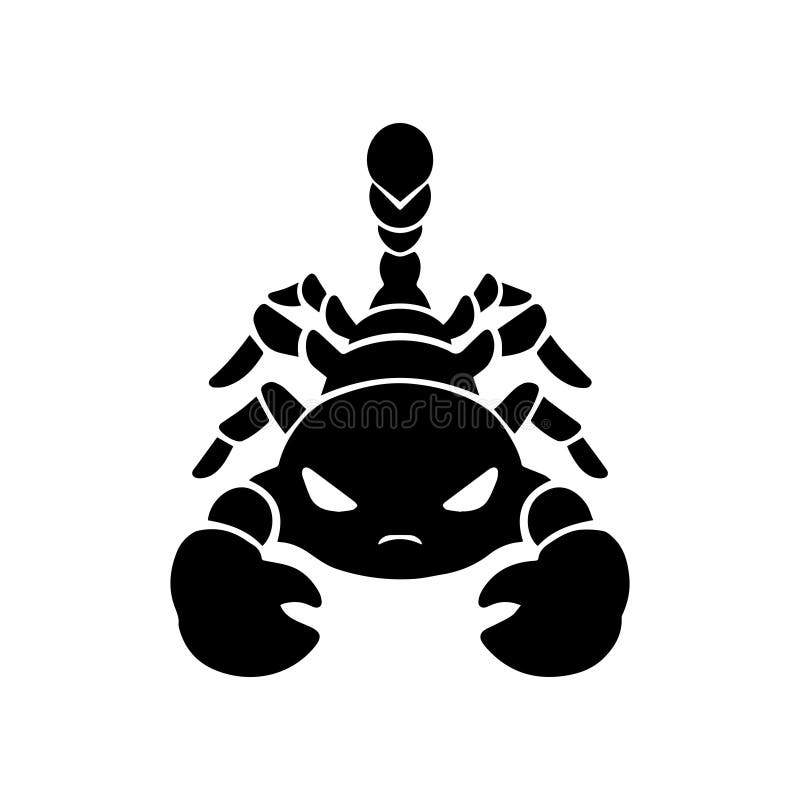 Cute black scorpion cartoon character vector illustration