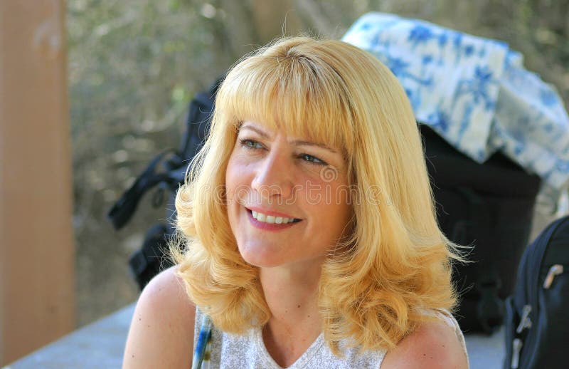 Cute Blonde Mom Looking Up Royalty Free Stock Image Image 10717666