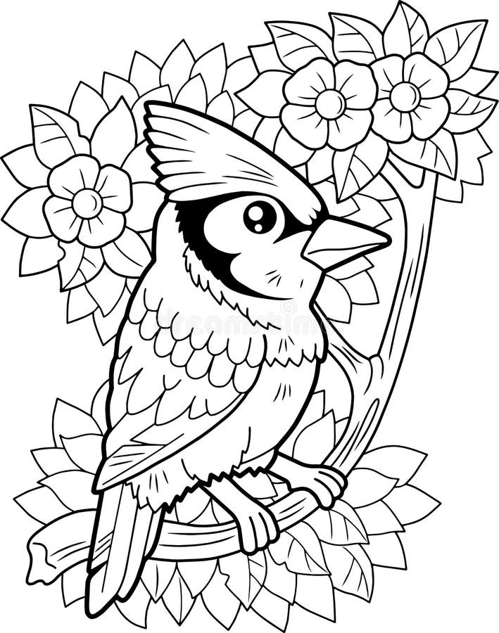 Cute Blue Jay Bird Coloring Book Funny Illustration Stock Vector Illustration Of Design Sketch