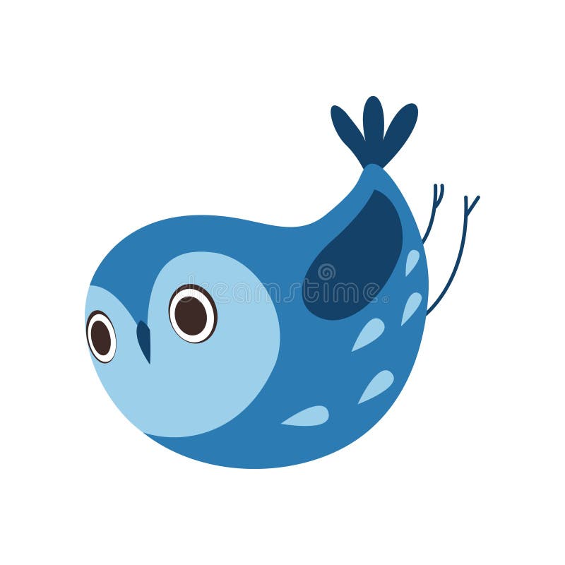 Cute Blue Owlet Flying, Adorable Owl Bird Vector Illustration Stock ...