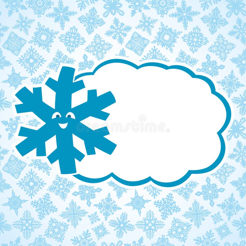Cute blue snowflake. vector illustration