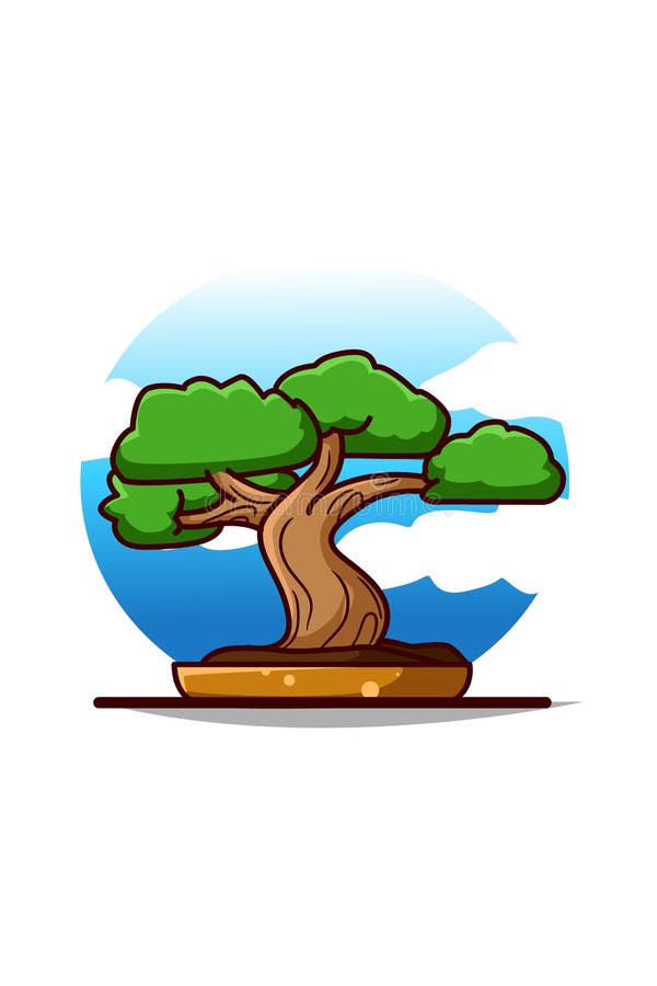Cute Bonsai Icon Cartoon Vector Illustration Stock Vector