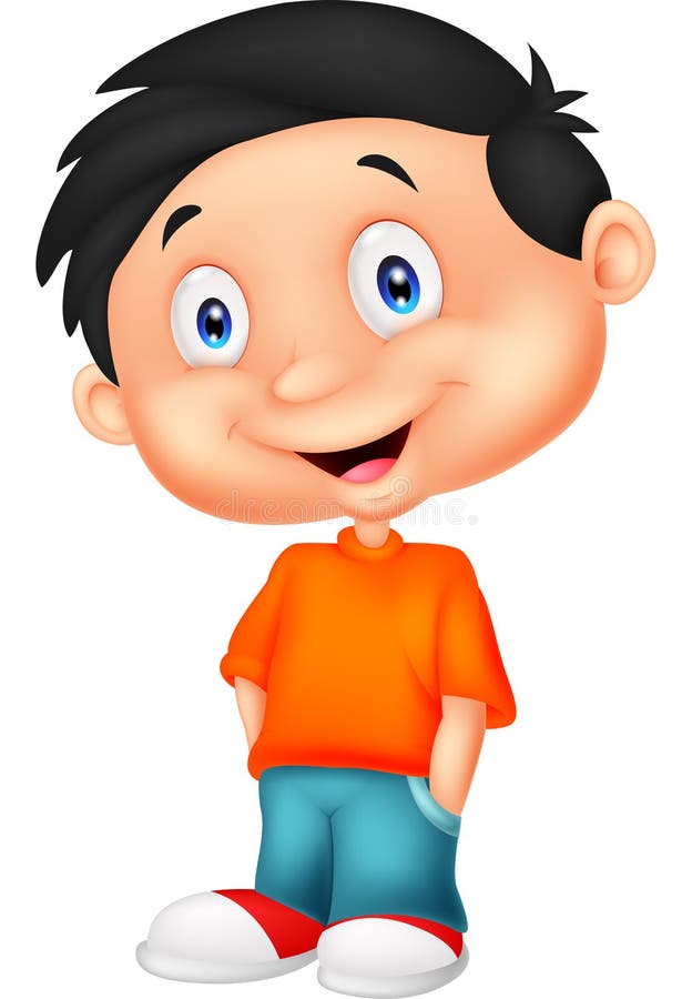 Cute boy cartoon standing stock vector. Illustration of cheerful 45744040