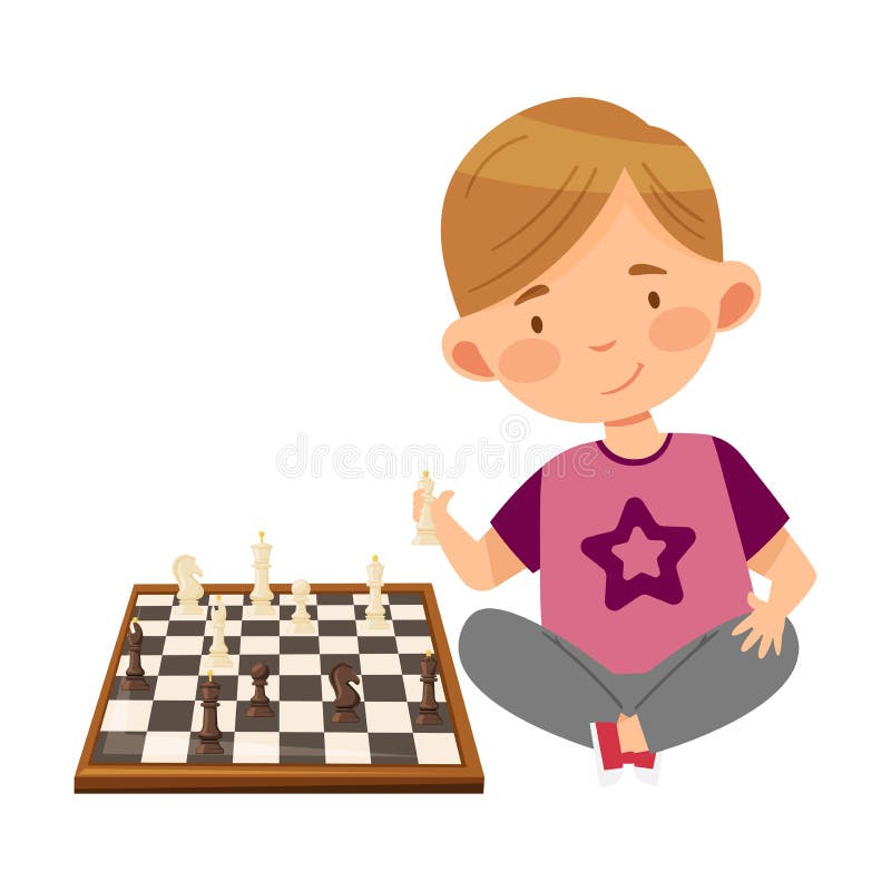 Two people plays chess online Royalty Free Vector Image