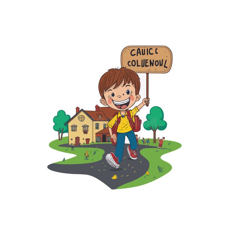 Cartoon boy with school bag Stock Vector by ©clairev 5204508