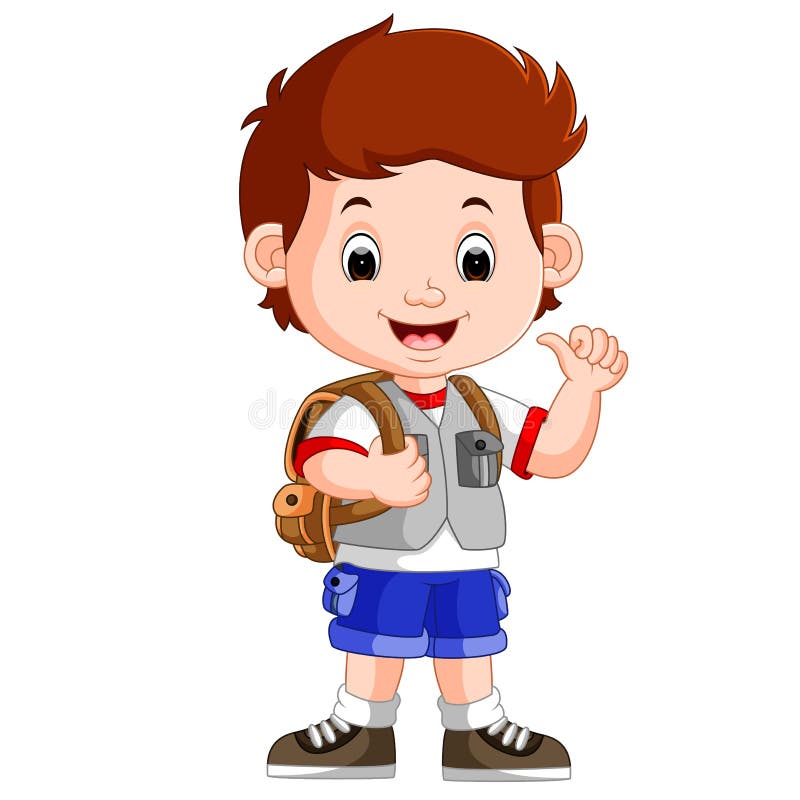 Cute Boy on His Way To School Stock Vector - Illustration of showing, elementary: 97534002 Cute Boy on His Way To School Stock Vector - Illustration of showing, elementary: 97534002