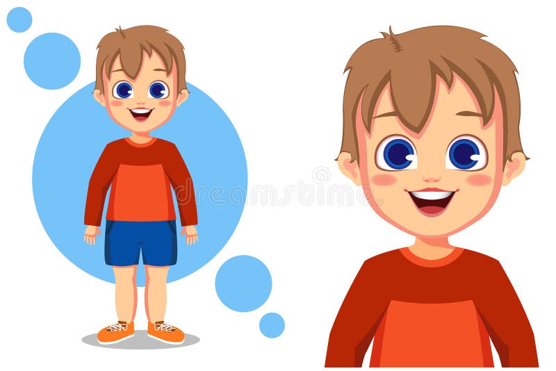 Boy Hair Happy Long Young Stock Illustrations 485 Boy Hair Happy Long