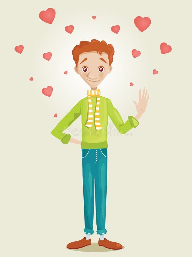 Cute boy in love stock vector. Illustration of cute, male 23130796