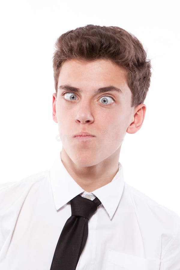 Cute boy making funny face stock photo. Image of human 29486988
