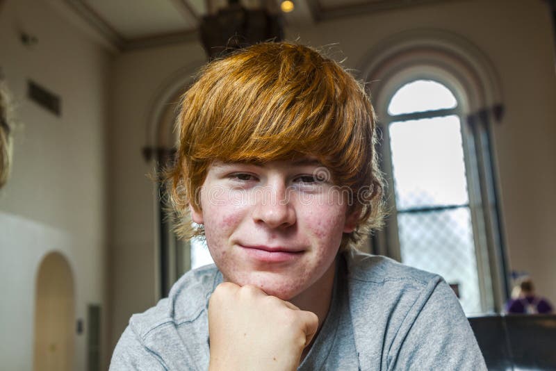 Cute boy with red hair