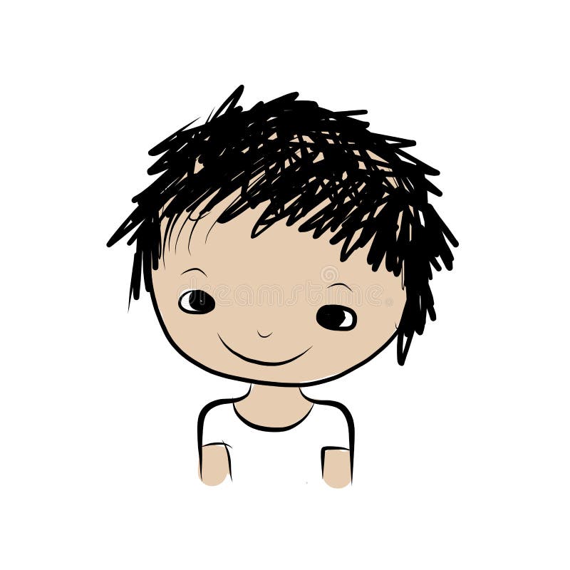 Cute Boy Stock Illustration - Download Image Now - Black Color, Child,  Drawing - Activity - iStock