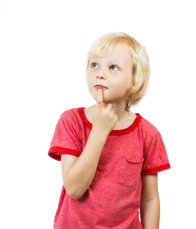 Cute boy thinking stock photo. Image of face, choice - 24555626